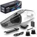 Handheld Vacuum Cordless, Ultra-Strong Suction Car Vacuum Portable Cordless, Rechargeable Hand Held Car Vacuum Cleaner High Power with Brushless Motor&Washable Filter for Car, Home, Pets, White&Black