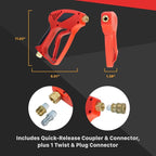 Maxshine Short Pressure Washer Gun | High-Pressure Water Handle with 1/4” Quick Connector Coupler | Power Washer Gun Compatible with Foam Cannon | Includes 3/8” Male & M22 14mm Twist Plug Connectors