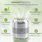 Fridge Deodorizer Lasts 10 Years, long-lasting Refrigerator Deodorizer Odor Eliminator - More Effective Than Baking Soda & Charcoal Bags, For Car, Closet - Nano Catalyst Technology (1 Pack)