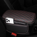 Upgraded Car Center Console Cover Fit for Corolla Faux Leather Car Armrest Cover Cushion with 2 Storage Bags,Car Armrest Storage Box Interior Accessories(Black&Redline)