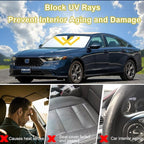 PIMCAR Windshield Sun Shade for 2023 2024 2025 2026 Honda Accord, 310T Reflective Polyester Front Window Sun Visor Blocks UV Rays Foldable Sunshade Honda Accord Accessories