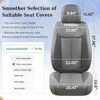 Coverado Car Seat Covers Full Set, Luxury Leather Car Seat Cover, Front and Back Seat Covers for Cars, Waterproof Car Seat Protector, Automotive Seat Covers Universal Fit Most Cars(Gray)