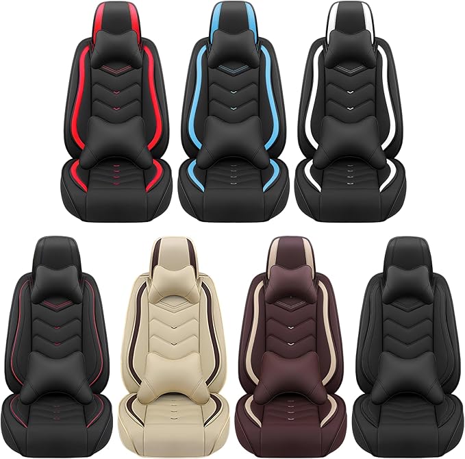 Car Seat Covers Fit for Infiniti g37 2000-2026, Stylish Sport Seat Covers, Waterproof Wear-Resistant Premium Nappa Leather Car Seat Cover.(Full Set with Pillow/Black Blue)