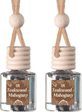 C&E Craft Co Hanging Car Air Freshener Diffuser 2 Pack, Long Lasting Fragrance Oil Car Freshener, Glass Bottle Auto Air Freshener, Made in USA (Teakwood + Mahogany)