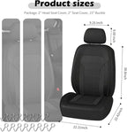 2 Pack Universal Car Seat Cover with Breathable Mesh Backrest,Comfortable Car Seat Protector with Foam Padding and Retaining Buckle,Highly Elastic Car Seat Covers Full Set (Black)