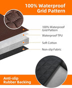 PETICON SUV Cargo Liner for Dogs, Waterproof Pet Cargo Cover Dog Seat Mat for SUVs Sedans Vans with Bumper Flap Protector, Non-Slip, Large Size Universal Fit, Brown