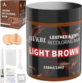 Leather Recoloring Balm, Leather Color Restorer, Leather Restorer for Couches, Leather Scratch Remover, Leather Scratch Repair, Leather Repair Kit for Furniture, Leather Dye (Light Brown)