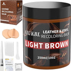 Leather Recoloring Balm, Leather Color Restorer, Leather Restorer for Couches, Leather Scratch Remover, Leather Scratch Repair, Leather Repair Kit for Furniture, Leather Dye (Light Brown)