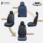 FLORICH Seat Covers Full Set Leather Cars Seat Cover Front and Rear 5 Seats Full Coverage Seat Cushion Protector Waterproof Automotive Interior Cover Universal Fit for Most Cars Trucks SUV, Black&Blue