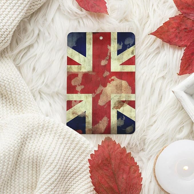 6 Pcs Car Air Fresheners Hanging Scented Cards for Car Fresheners Vintage Union Jack British Flag Car Aromatherapy Tablets Funny Hanging Air Freshener for Car Rearview Mirror Pendant