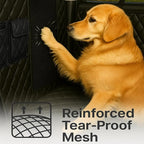 Dog Car Seat Cover for Back Seat with Visual Mesh Window - 100% Waterproof & Scratchproof 600D Oxford Dog Hammock for Car, Truck, SUV - Non-Slip Pet Seat Cover with Side Flaps, Universal Fit