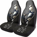 GENANY Nightmare Skellington Car Seat Covers Set of 2, Horror Breathable Front Seat Covers for Truck Sedan SUV, Spooky Car Accessories, Horror Gift for Women Men