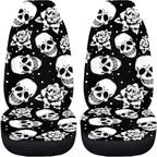 Skull Floral Car Seat Covers Set of 2 Breathable Universal Vehicle Front Seats Interior Protector Easy to Install Interior Protection Suitable Fits Most Car Auto SUV Sedan Truck