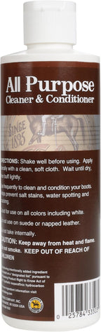 Fiebing's Leather Cleaner & Conditioner (8 oz) - All Purpose Wax-Free Color Safe Formula Protects & Strengthens All Leather - Prevents Molding, Cracking, Water Spots & Salt Stains on Car, Shoe, Purse