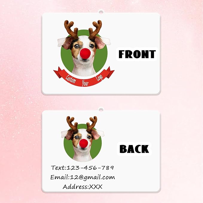 10-100Pcs Custom Logo Air Freshener for Car Bulk,Wholesale Personalized Double-Sided Car Air Fresheners with Photo Text Logo (10 Horizontal Rectangle)