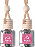 C&E Craft Co Hanging Car Air Freshener Diffuser 2 Pack, Long Lasting Fragrance Oil Car Freshener, Glass Bottle Auto Air Freshener, Made in USA (Pink Sands)