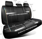 CAR PASS Back Seat Covers, Nappa Leather Rear Seat Bench Cushion Waterproof Breathable Back Row Protector Universal Fit for Car Sedan SUV Pickup Truck, Back Rear Black Chameleon Iridescent Reflective