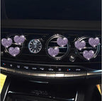 8Pcs Purple Bling Heart Air Vent Clips,Crystal Heart Cars Air Fresheners Vent Clips Cars Diffuser Rhinestone Diamond Decoration Car Interior Decor Cute Car Accessories for Women,Interior Accessories