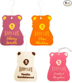 Happy Wax Hanging Car Air Freshener - Scented Car Freshener Infused w/Natural Essential Oils - Best Sellers 4-Pack (Calming Lavender, Vanilla Sandlewood, Grapefruit Mangosteen & Citrus Mandarin)