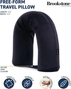 Brookstone Free Form Travel Pillow - Lightweight Flexible Memory Foam Travel Neck Pillow for Sleeping, Car, Airplane & Travel Support, Size: One Size, Black