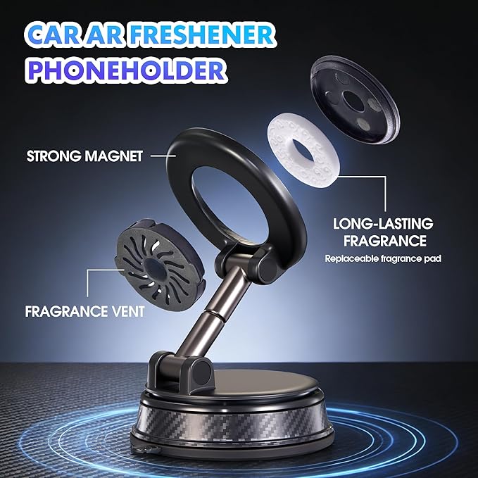 Car Phone Holder for Magsafe with Car Air Freshener, Long Lasting Scent - Auto Accessories,360° Adjustable Cars Phones Mount, Phone Holders for Your Car for iPhone 17 Pro Max 16 15 14 13