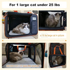 20 x 14 x 14 inches Expandable pet Carrier for 1 Large cat Under 25 lbs,2 Medium Cats 20 lbs+,cat Crate/Bag for Short Trip/Long Distance car Travel