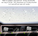 Ziciner 2PCS Bling Heart Car Vent Clips Charms, Elephant Shaped Crystal Air Freshener Vent Clips, Rhinestone Air Conditioning Outlet Clip, Car Decor Accessories for Women Girls