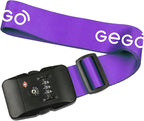 GEGO Premium Travel Kit, Sleep Mask 3D Contoured Eye with Soft Memory Foam, Luggage Tag Waterproof Resistant and Strap with Lock for Luggage TSA Approved (Sleep Mask Purple/Luggage Tag Purple)