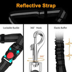 Chew Proof Dog Car Seat Belt, 2 in 1 Steel Cable Dog Car Accessories Headrest Restraint Doggie Car Seatbelt for Medium Large Dogs Chewer Heavy Duty Dog Seatbelts for Cars Swivel Attach