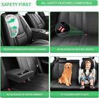 Fit Kona Car Seat Covers for Hyundai Kona 2018-2024 2025 2026 -Upgraded Premium Waterproof & Breathable Leather,Airbag Compatible,All-Weather Seat Cushion Protector,Full Set,Black