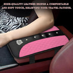 Bling Leather Car Center Console Cover, Anti-Slip Crown Armrest Seat Box Cushion Pad with Rhinestones, Waterproof Crystal Arm Rest Protector Interior Decor for Most Vehicles (Pink)