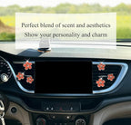 6pcs Flower Car Air Fresheners,Cute Orange Daisy Air Vent Clips Car Decor for Women,3.3cm/3cm/2.5cm Girly Flower Car Vent Clips,Refillable Clips on Diffuser