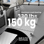Dog Car Seat Cover for Back Seat, Waterproof Leather Fabric Back Seat Extender for dogs 52.4 * 24.4in, Foldable in The Car, Hard Panels Bottom Support to 330 lbs, for Cars/Mid-Size SUV/Small Truck