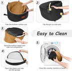 Dog Car Seat for Small Dogs Up to 30 Lbs,Ultra Soft Fabric Fill in Comfy Memory Foam,Happy Pet Ride,2 Safety Dog Leashes,Fully Detachable and Washable,Anti Slip Base(Black/Coffee)