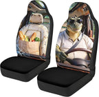 Crocodile Car Seat Covers 2 Pcs Car Seat Cover Protector Front Seats Removable Automotive Accessories Easy Installation Universal Fit for Most Cars SUVs and Sedans