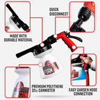 Adam's Foam Gun Car Wash Foam Sprayer - Connects to Garden Hose for Car Washing, No Pressure Washer Required, Use Snow Foam Blaster with Car Soap, Shampoo or Detergent