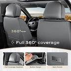 Coverado Car Seat Covers Full Set, Seat Covers for Cars, Front Seat Covers and Back Seat Cover Waterproof Leather Automotive Seat Cover Universal Car Interior Protectors Cushion for Most Cars