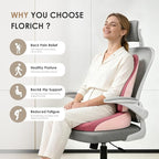 FLORICH Car Seat Cushion and Lumbar Support Pillow, Ergonomic Memory Foam Driving Seat Cushions for Back & Sciatica Pain Relief, Non-Slip Cushion for Car, Office, Truck, Wheelchair, Gaming Chair-Pink
