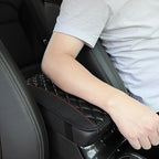 Car Center Console Cushion Pad, 12.72"×7.52" Leather Waterproof Auto Armrest Seat Box Protector, Car Center Console Cover, Universal Interior Decor Car Accessories for SUV Truck (Black)