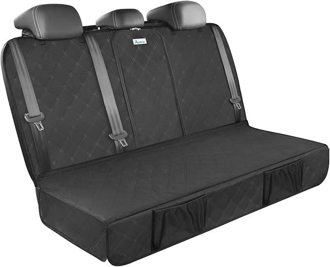 Upgraded 900D Heavy Duty Dog Back Bench Seat Cover, Car Seat Protector, 3 Seatbelts & Armrest Compatible, Waterproof Nonslip Pet Backseat Cover for Dogs & Kids, Fits Most Cars, SUVs, Trucks