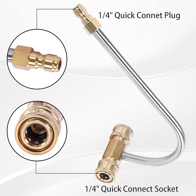 Pressure Washer Gutter Cleaner Attachment, 4000 PSI, Gutter Cleaning for Power Washer with 4 Nozzles, 1/4 Inch Quick Connect