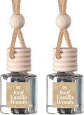 C&E Craft Co Hanging Car Air Freshener Diffuser 2 Pack, Long Lasting Fragrance Oil Car Freshener, Glass Bottle Auto Air Freshener, Made in USA (Iced Vanilla Woods)