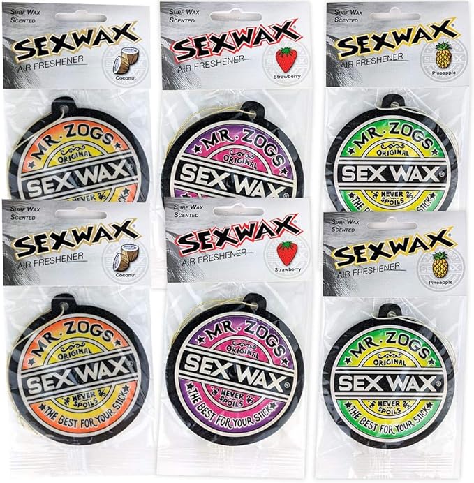 Sex Wax Coconut, Strawberry and Pineapple Air Freshener 6 Pack