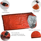Emergency Sleeping Bags for Survival，2 Pack Bivvy Bag， Storage Bag with Whistle， Camping, Hiking Keep Warm, Outdoor Adventures