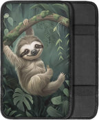 Dreaweet Car Armrest Cover Pad Car Center Console Cover Cute Sloth Car Accessories for Women Girly,Universal Armrest Cover for Car Truck SUV Sedan