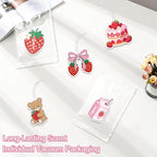 Strawberry Car Air Fresheners,5-Pack Candy Scents Cute Car Accessories,Funny Hanging Ornament Decor for Rearview Mirror,Long-Lasting Fresh Gifts for Women,Girls,Coworkers,Teacher & Nurse