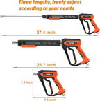 FIXFANS Pressure Washer Gun Kit, 5000PSI Power Washer Handle Gun with Replacement Wand Extension, High Pressure Spray Gun with 5 Nozzle Tips, M22 Fitting, 1/4" Quick Connect Female
