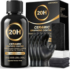 20H Professional Graphene Ceramic Coating for Cars: Car Detailing Kit, 10+ Years Protection, Hydrophobic, Scratches & UV Resistant, High Gloss Finish, Easy Application, 70 ml