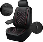 CAR PASS 3D Foam Faux Leather Car Seat Covers Full Set, Red Waterproof Leather Seat Cover for Cars,Luxury Universal Fit for SUV Truck Sedan Automotive,Armrest Airbag Compatible Anti-Slip,Black and Red