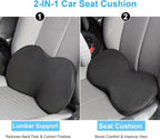 Wedge Car Seat Cushion, Memory Foam Car Truck Coccyx Seat Pillow for Driving - Sciatica and Back Pain Relief - Heightening Wedge Cushions for Car Driver Office Lumbar Tailbone Support